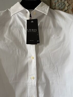 Ralph Lauren White women  Button-Down Dress Shirt